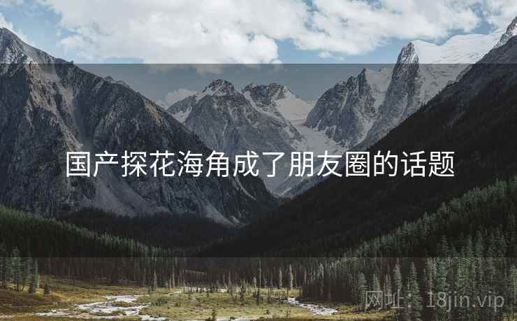 国产探花海角成了朋友圈的话题